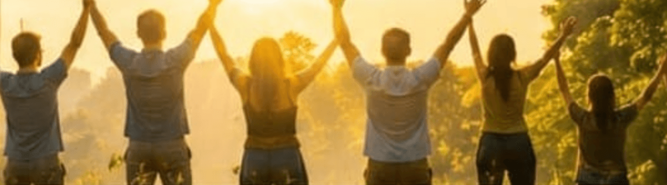 People together at sunrise — Vedic Life Marketing mission